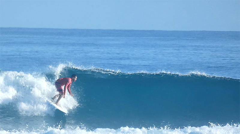 Surfer and Waves in Cabarete, Dominican Republic